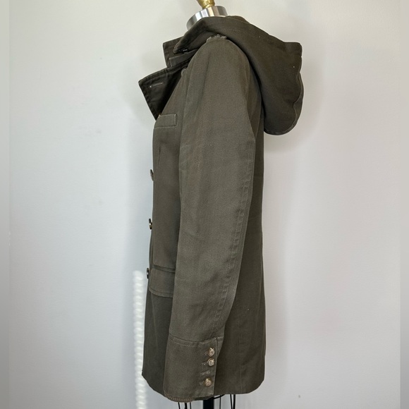 Anthropologie Army Green Thick Double Breast Coat - Picture 3 of 7